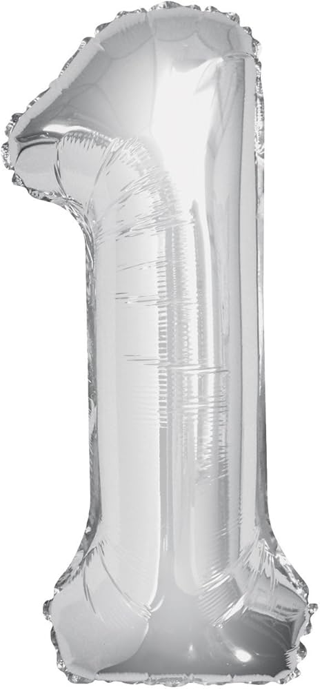 34" Foil Silver Number Balloons