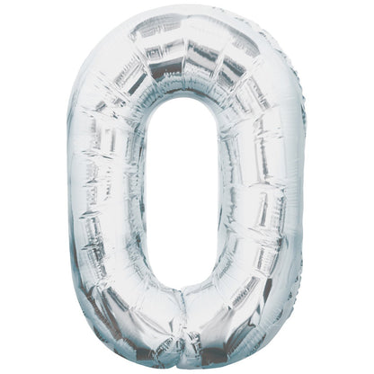 34" Foil Silver Number Balloons