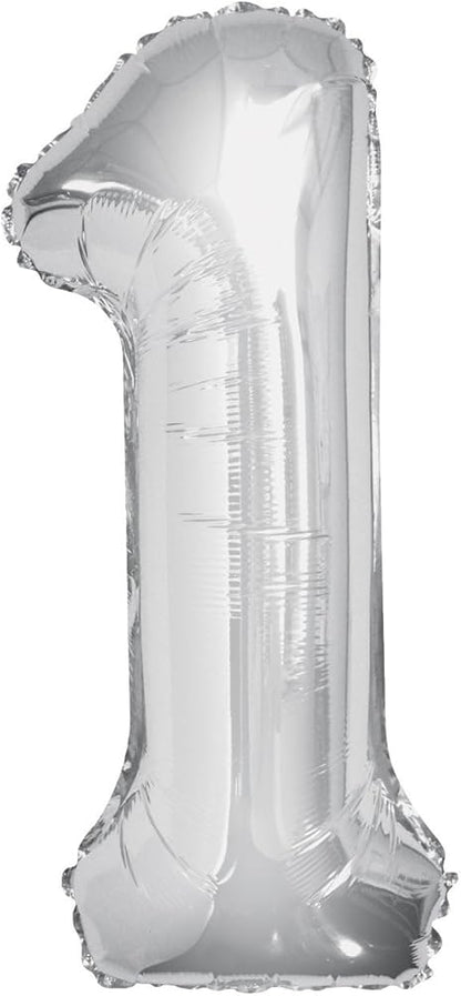 34" Foil Silver Number Balloons