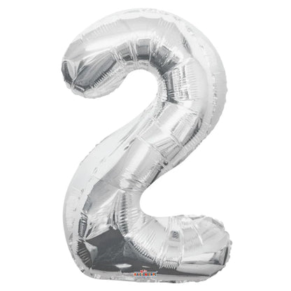34" Foil Silver Number Balloons