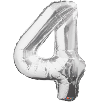 34" Foil Silver Number Balloons