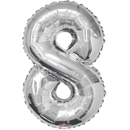 34" Foil Silver Number Balloons